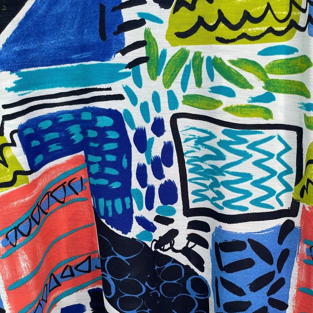 Damee Top Womens Medium Vibrant Abstract Art To Wear Swing Tunic Cowl Neck Comfy - Picture 7 of 15